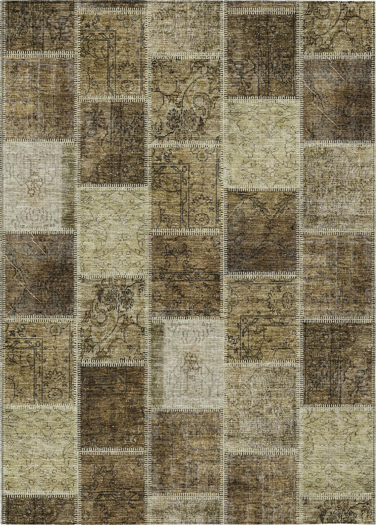 Piper Looms Chantille Patchwork ACN772 Brown Machine Washable Area Rug main image