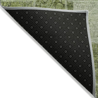 Piper Looms Chantille Patchwork ACN772 Olive Machine Washable Area Rug Backing Image