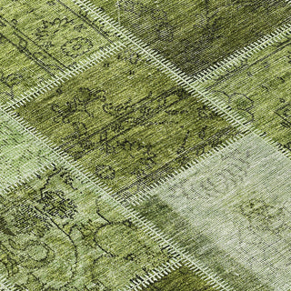 Piper Looms Chantille Patchwork ACN772 Olive Machine Washable Area Rug Swatch Image