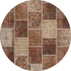 Piper Looms Chantille Patchwork ACN772 Paprika Machine Washable Area Rug Round Main Image