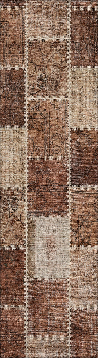 Piper Looms Chantille Patchwork ACN772 Paprika Machine Washable Area Rug Runner Main Image