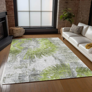 Piper Looms Chantille Abstract ACN773 Aloe Machine Washable Area Rug Lifestyle Image Feature