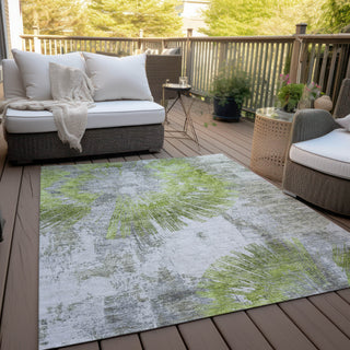 Piper Looms Chantille Abstract ACN773 Aloe Machine Washable Area Rug Outdoor Lifestyle Image Feature