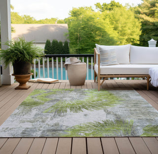 Piper Looms Chantille Abstract ACN773 Aloe Machine Washable Area Rug Outdoor Lifestyle Image Feature