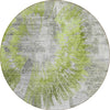 Piper Looms Chantille Abstract ACN773 Aloe Machine Washable Area Rug Round Main Image