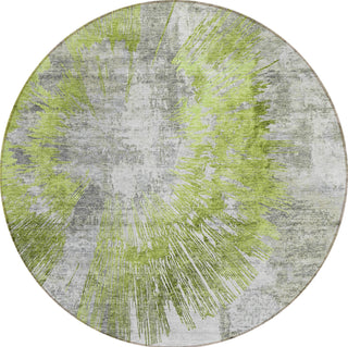 Piper Looms Chantille Abstract ACN773 Aloe Machine Washable Area Rug Round Main Image