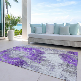 Piper Looms Chantille Abstract ACN773 Purple Machine Washable Area Rug Outdoor Lifestyle Image Feature