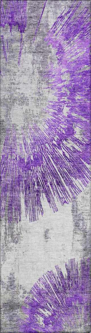 Piper Looms Chantille Abstract ACN773 Purple Machine Washable Area Rug Runner Main Image