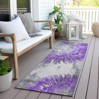 Piper Looms Chantille Abstract ACN773 Purple Machine Washable Area Rug Runner Outdoor Lifestyle Image Feature
