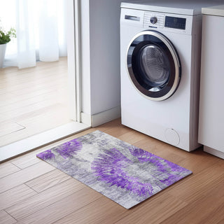Piper Looms Chantille Abstract ACN773 Purple Machine Washable Area Rug Scatter Lifestyle Image Feature