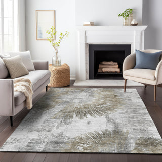 Piper Looms Chantille Abstract ACN773 Taupe Machine Washable Area Rug Lifestyle Image Feature