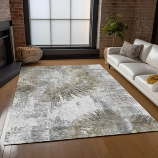 Piper Looms Chantille Abstract ACN773 Taupe Machine Washable Area Rug Lifestyle Image Feature