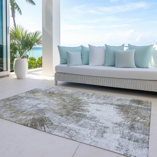 Piper Looms Chantille Abstract ACN773 Taupe Machine Washable Area Rug Outdoor Lifestyle Image Feature