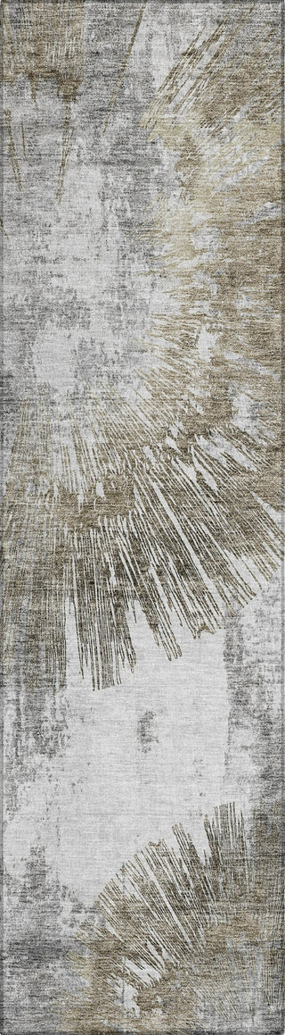 Piper Looms Chantille Abstract ACN773 Taupe Machine Washable Area Rug Runner Main Image