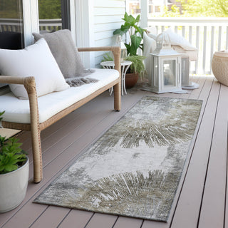 Piper Looms Chantille Abstract ACN773 Taupe Machine Washable Area Rug Runner Outdoor Lifestyle Image Feature