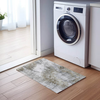Piper Looms Chantille Abstract ACN773 Taupe Machine Washable Area Rug Scatter Lifestyle Image Feature