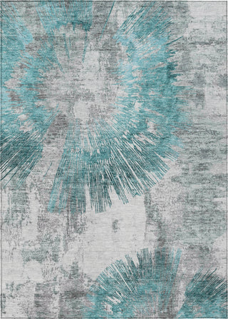 Piper Looms Chantille Abstract ACN773 Teal Machine Washable Area Rug main image