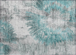 Piper Looms Chantille Abstract ACN773 Teal Machine Washable Area Rug Scatter Main Image