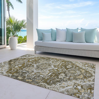 Piper Looms Chantille Oriental ACN774 Brown Machine Washable Area Rug Outdoor Lifestyle Image Feature