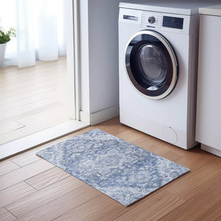 Piper Looms Chantille Oriental ACN774 Denim Machine Washable Area Rug Scatter Lifestyle Image Feature