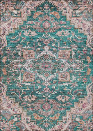 Piper Looms Chantille Oriental ACN774 Emerald Machine Washable Area Rug main image