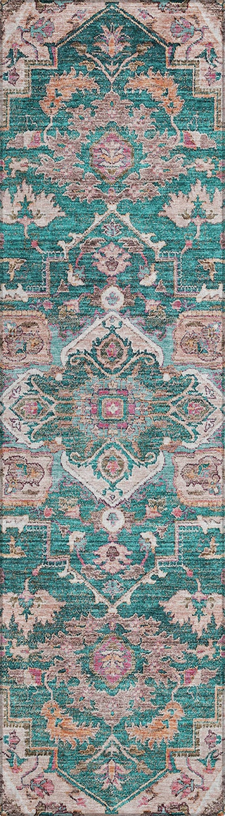 Piper Looms Chantille Oriental ACN774 Emerald Machine Washable Area Rug Runner Main Image