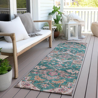 Piper Looms Chantille Oriental ACN774 Emerald Machine Washable Area Rug Runner Outdoor Lifestyle Image Feature
