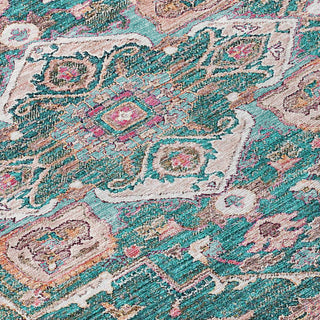 Piper Looms Chantille Oriental ACN774 Emerald Machine Washable Area Rug Swatch Image