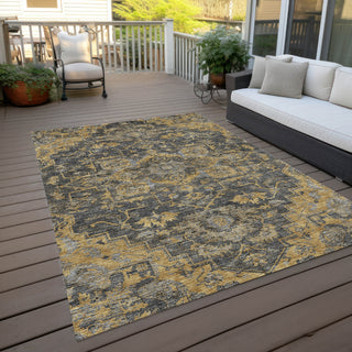 Piper Looms Chantille Oriental ACN774 Gray Machine Washable Area Rug Outdoor Lifestyle Image Feature