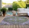Piper Looms Chantille Oriental ACN774 Olive Machine Washable Area Rug Outdoor Lifestyle Image Feature