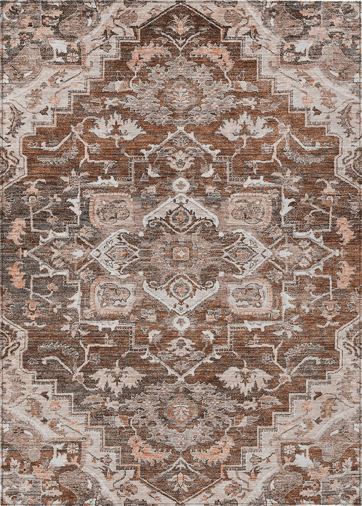 Piper Looms Chantille Oriental ACN774 Terracotta Machine Washable Area Rug main image