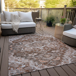 Piper Looms Chantille Oriental ACN774 Terracotta Machine Washable Area Rug Outdoor Lifestyle Image Feature