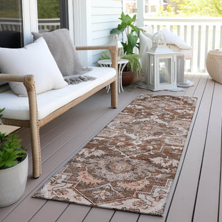Piper Looms Chantille Oriental ACN774 Terracotta Machine Washable Area Rug Runner Outdoor Lifestyle Image Feature