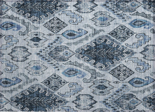 Piper Looms Chantille Moroccan ACN775 Blue Machine Washable Area Rug Scatter Main Image
