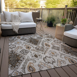 Piper Looms Chantille Moroccan ACN775 Brown Machine Washable Area Rug Outdoor Lifestyle Image Feature