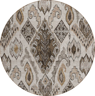Piper Looms Chantille Moroccan ACN775 Brown Machine Washable Area Rug Round Main Image