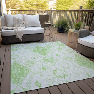 Piper Looms Chantille Moroccan ACN776 Aloe Machine Washable Area Rug Outdoor Lifestyle Image Feature