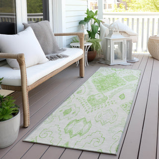 Piper Looms Chantille Moroccan ACN776 Aloe Machine Washable Area Rug Runner Outdoor Lifestyle Image Feature