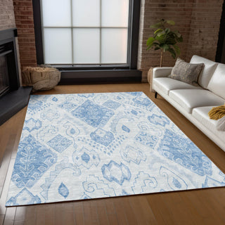 Piper Looms Chantille Moroccan ACN776 Blue Machine Washable Area Rug Lifestyle Image Feature
