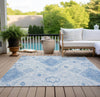 Piper Looms Chantille Moroccan ACN776 Blue Machine Washable Area Rug Outdoor Lifestyle Image Feature