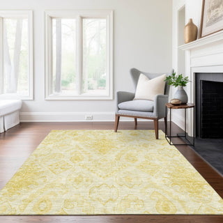 Piper Looms Chantille Moroccan ACN776 Gold Machine Washable Area Rug Lifestyle Image Feature