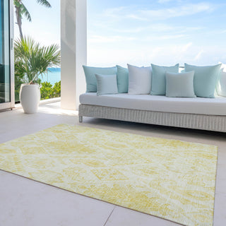 Piper Looms Chantille Moroccan ACN776 Gold Machine Washable Area Rug Outdoor Lifestyle Image Feature