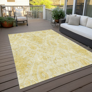 Piper Looms Chantille Moroccan ACN776 Gold Machine Washable Area Rug Outdoor Lifestyle Image Feature