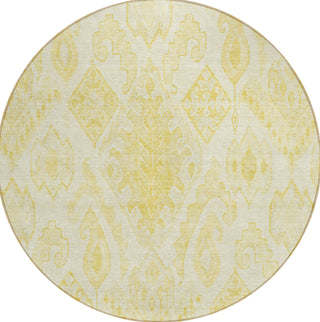 Piper Looms Chantille Moroccan ACN776 Gold Machine Washable Area Rug Round Main Image