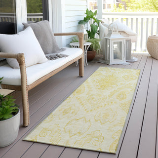 Piper Looms Chantille Moroccan ACN776 Gold Machine Washable Area Rug Runner Outdoor Lifestyle Image Feature
