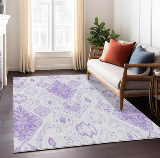 Piper Looms Chantille Moroccan ACN776 Purple Machine Washable Area Rug Lifestyle Image Feature