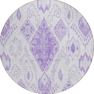 Piper Looms Chantille Moroccan ACN776 Purple Machine Washable Area Rug Round Main Image