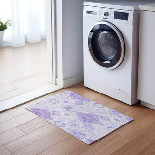 Piper Looms Chantille Moroccan ACN776 Purple Machine Washable Area Rug Scatter Lifestyle Image Feature