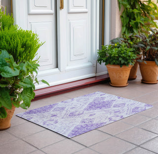 Piper Looms Chantille Moroccan ACN776 Purple Machine Washable Area Rug Scatter Outdoor Lifestyle Image Feature