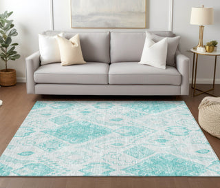 Piper Looms Chantille Moroccan ACN776 Teal Machine Washable Area Rug Lifestyle Image Feature